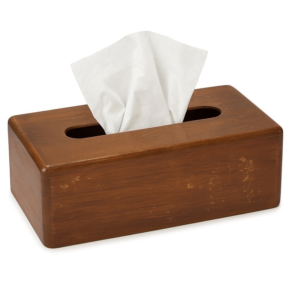 Dark Wood Mid Century Modern Tissue Box Cover